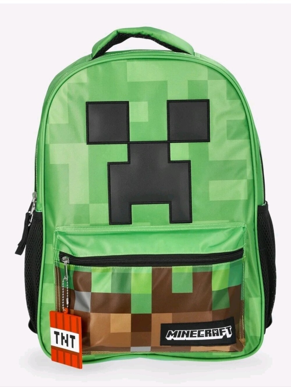 Minecraft Boys 17" Creeper Big Face Backpack, Green